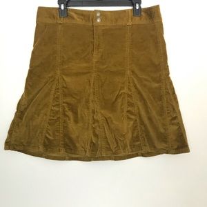 Athleta Whenever Olive Gold Corduroy Skirt 12.